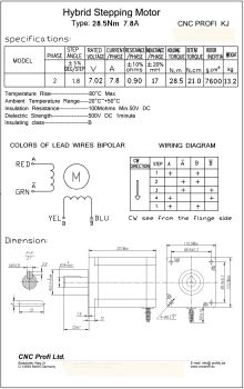 Schrittmotor 28,5 Nm 7,8 A - Welle fi.19 mm - Flansch 110 mm